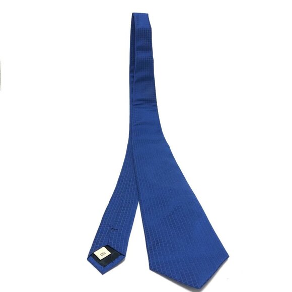 BURBERRY Grid pattern Necktie Suit Necktie silk blue - Picture 1 of 9